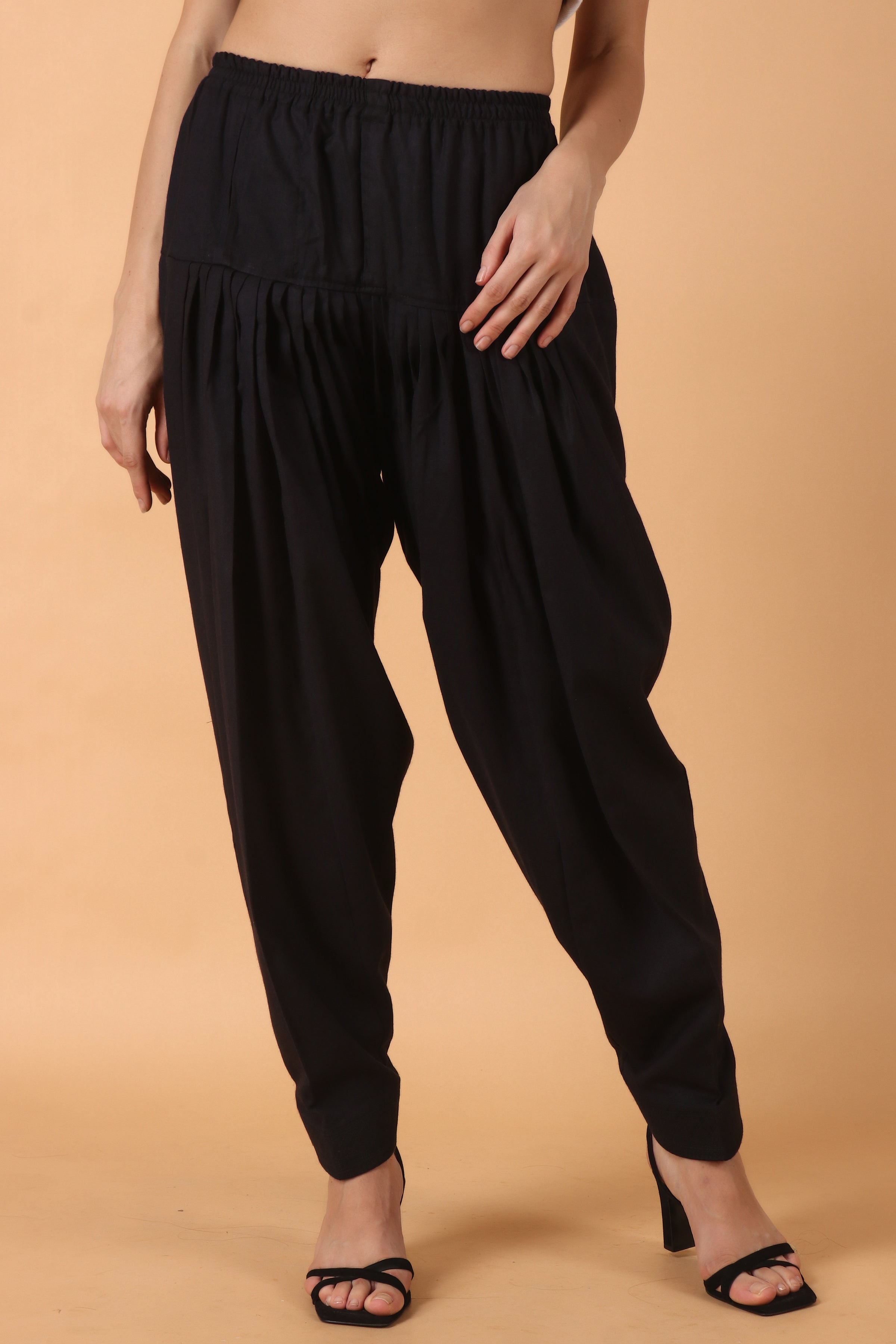 Women Solid Black Patiala Pants – Cherrypick